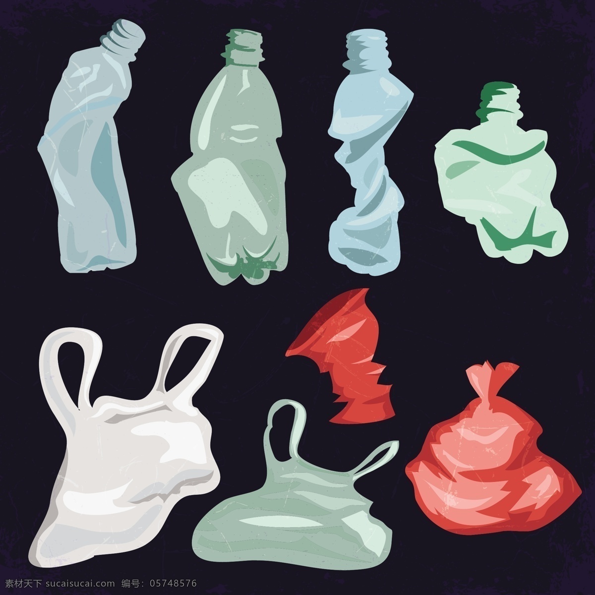 垃圾袋 塑料 瓶子 矢量 袋子 塑料瓶子 矢量素材 垃圾袋子