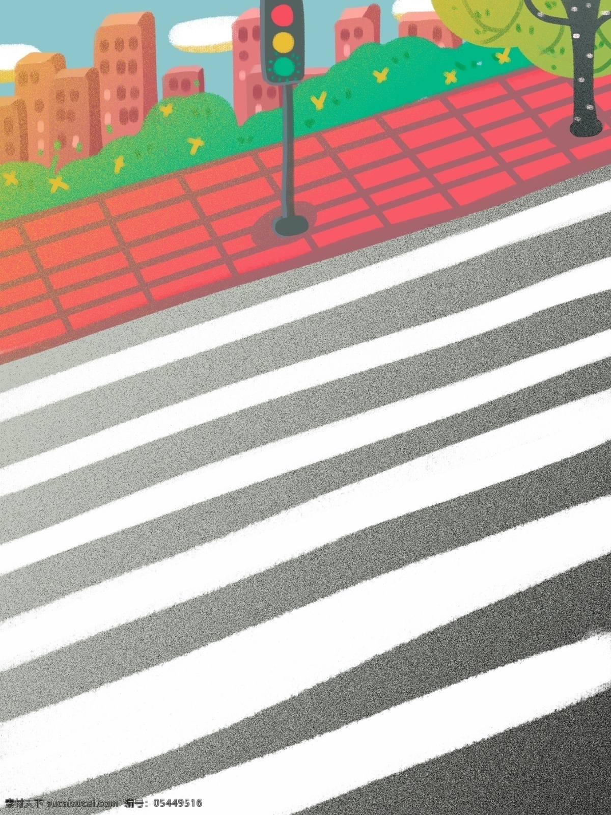文明 出行 马路 斑马线 背景 回家 过马路 扁平 可爱背景 治愈 文明出行背景 斑马线背景