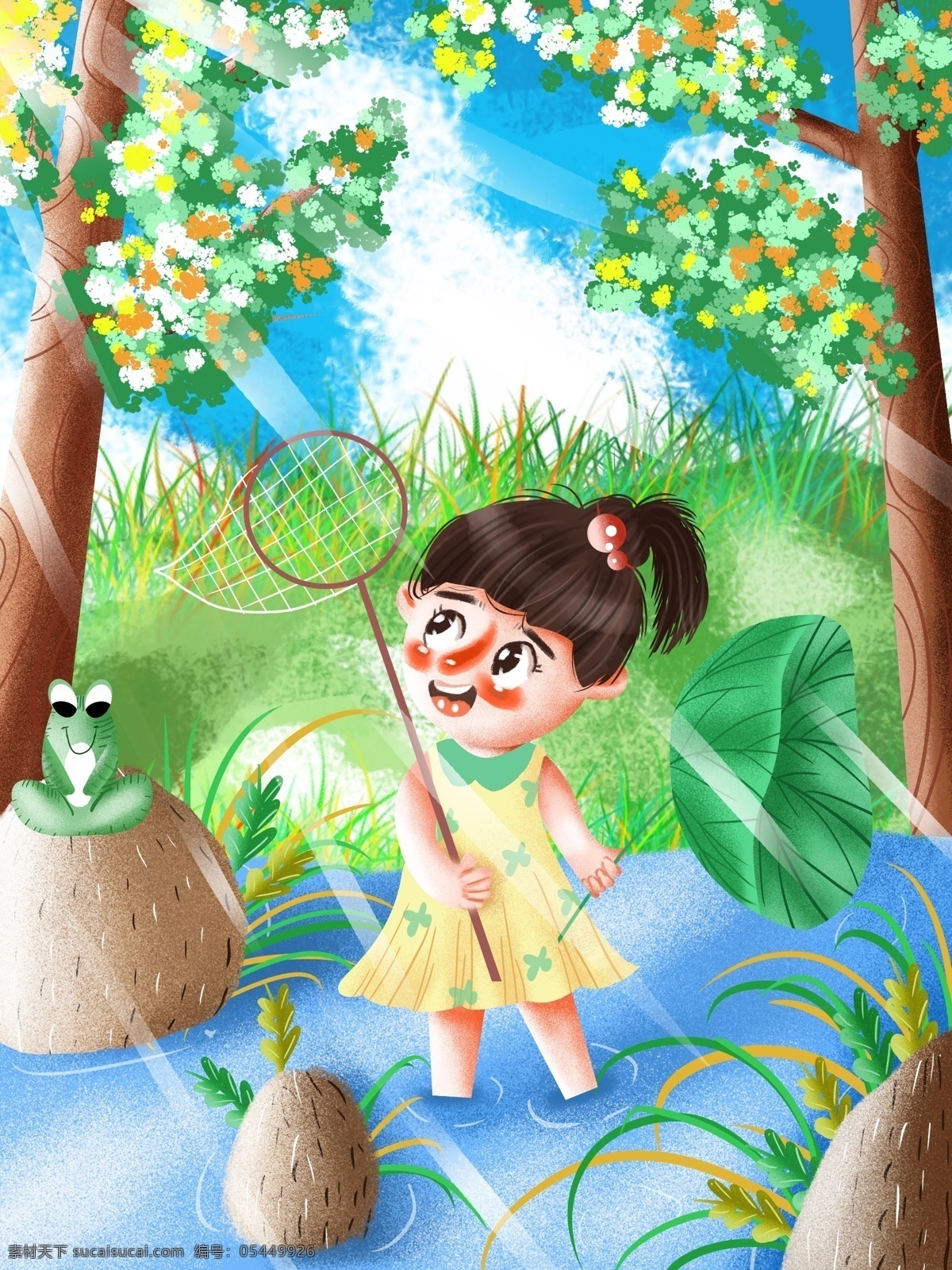 手绘 小清 新卡 通 小暑 插画 小暑插画 小暑插画设计 小暑节气 节气 节气小暑 节气插画 节气小暑插画 小暑节气插画