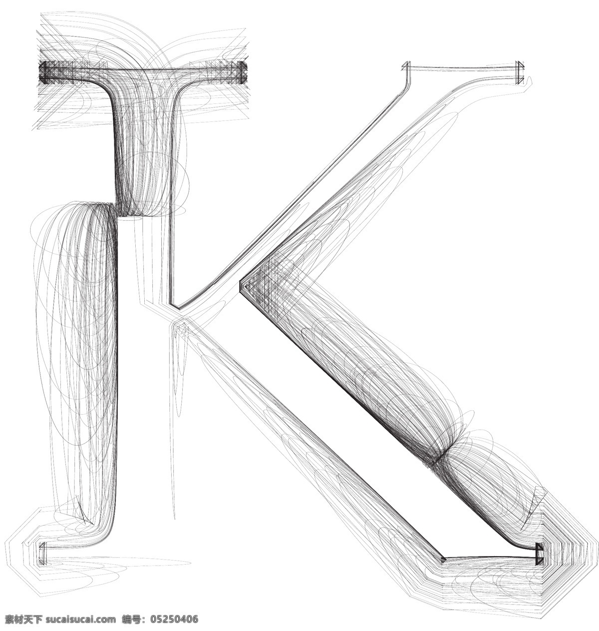 手绘 字体 字母 k 矢量 插画 矢量图 其他矢量图