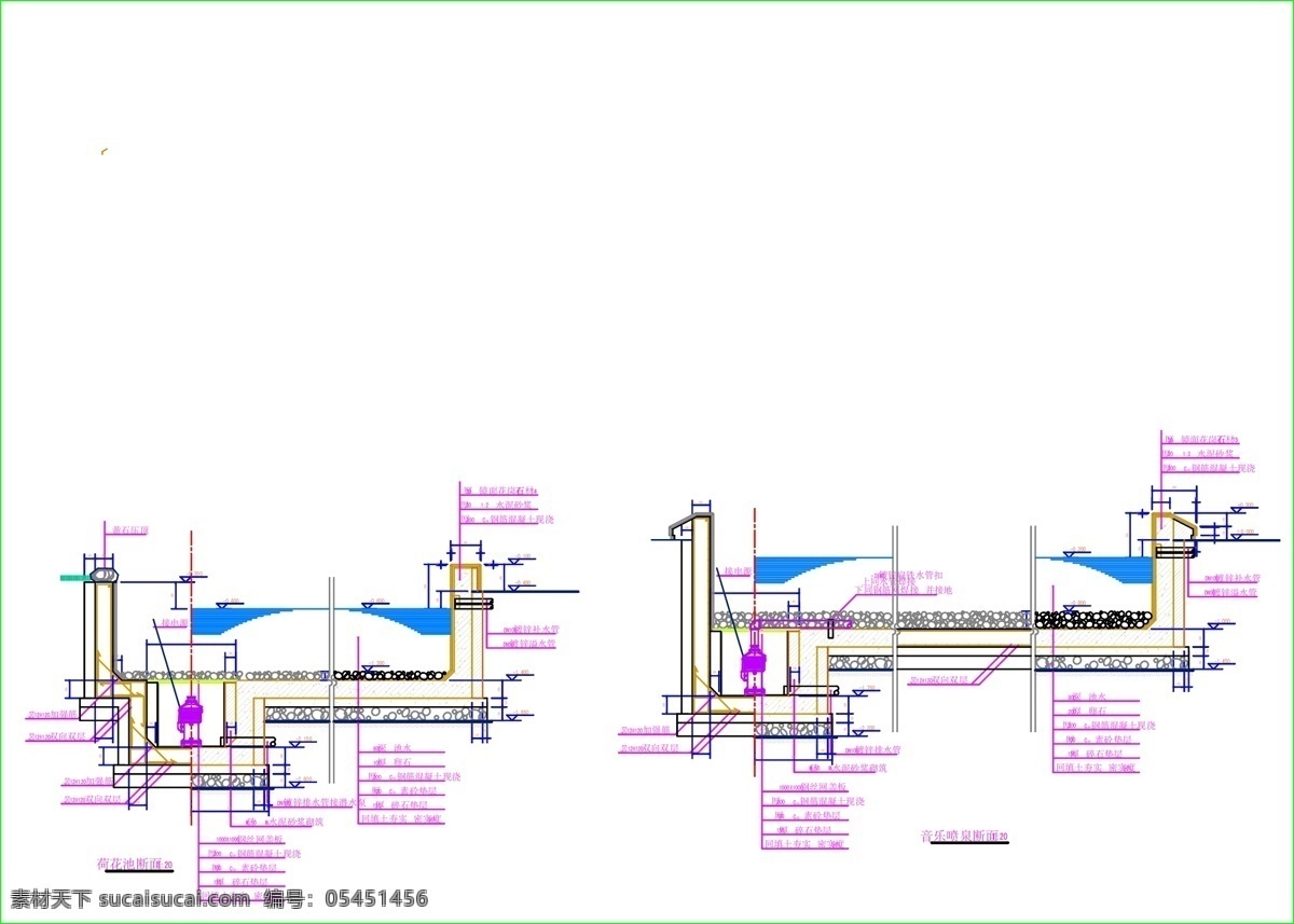 cad 建筑家居 喷泉 设计图 施工图 音乐 音乐喷泉 矢量 模板下载 花园设计图 3d模型素材 cad施工图