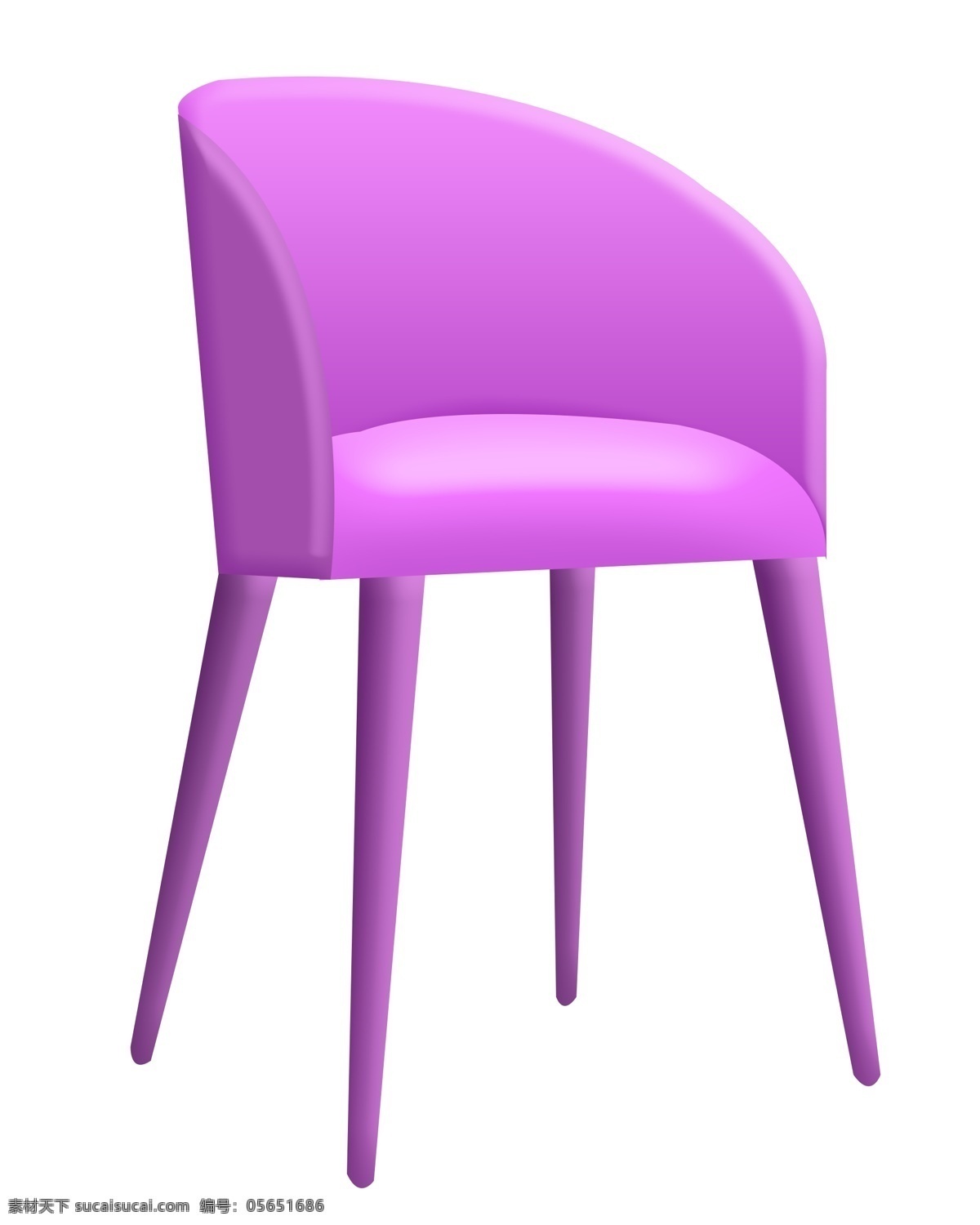 一把 紫色 靠背 椅子 一把椅子 紫色靠背椅子 紫色椅子 铁皮椅子 家具 卡通椅子 紫色椅子插图