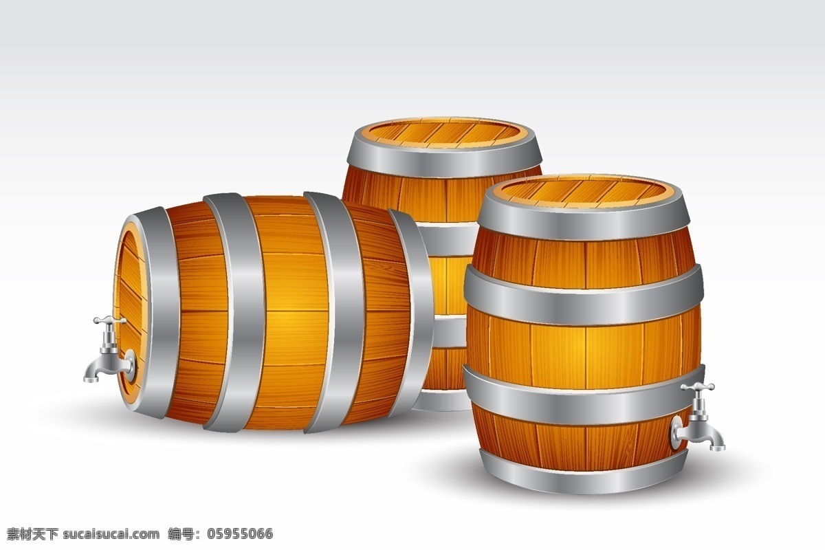 款 精美 木制 酒桶 矢量 木制酒桶 木酒桶 啤酒 容器 储存 木桶 酒桶矢量