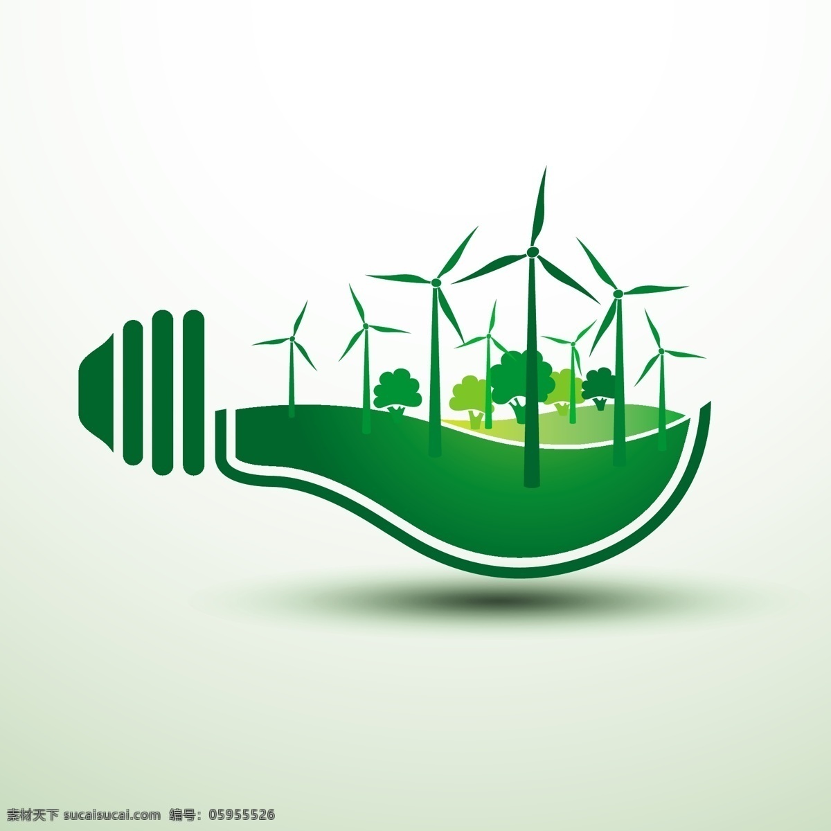 生态图标 生态标识 电灯 灯泡 绿叶 绿色 节能 能源 环保 eco 生态 手绘 风车 矢量 网页小图标 标志图标