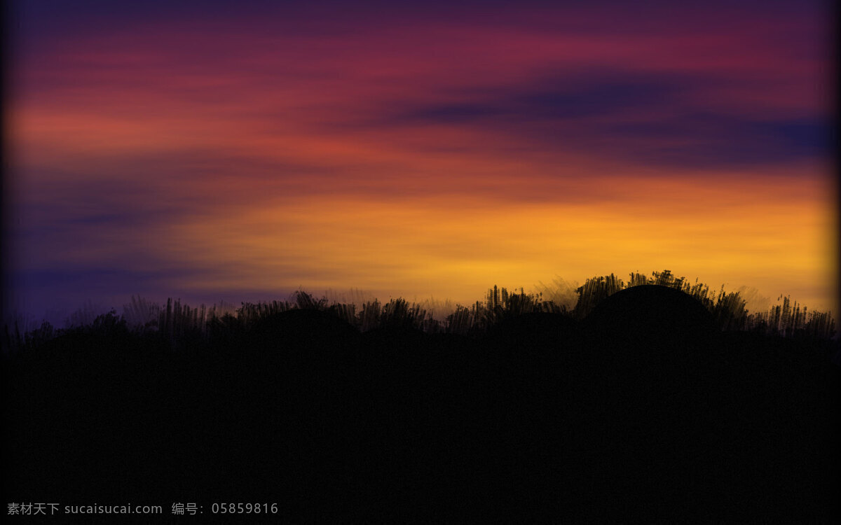 夕阳 手绘夕阳 壁纸 自然景观 落日 绘画书法 文化艺术