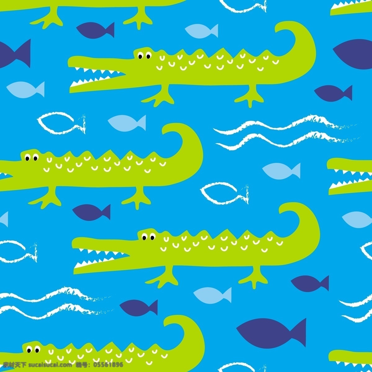 蓝色 海洋 花纹 背景 图 矢量背景图 卡通矢量素材 卡通背景 波浪 模板下载 创意背景图 素材免费下载 卡通漫画 模版 海洋鳄鱼 无缝背景图