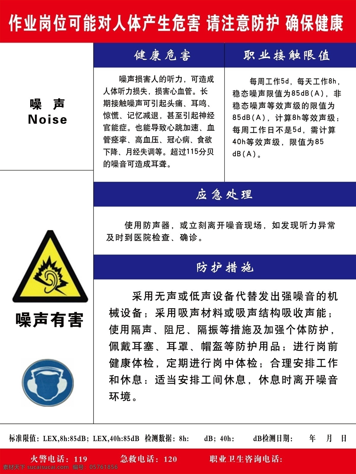 噪声有害 化工标志 健康危害 防护措施 应急处理 室内广告设计