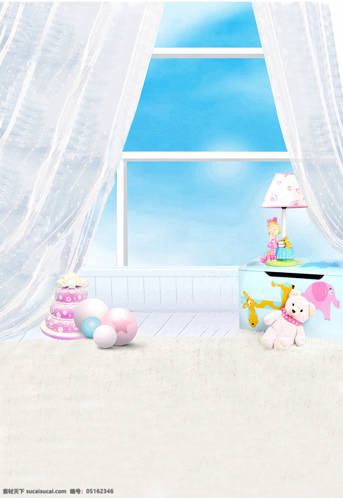 卡通 小屋 儿童 影楼 高清晰 背景 图 窗户 台灯 小熊 大图 桌子 蛋糕小球 背景图片