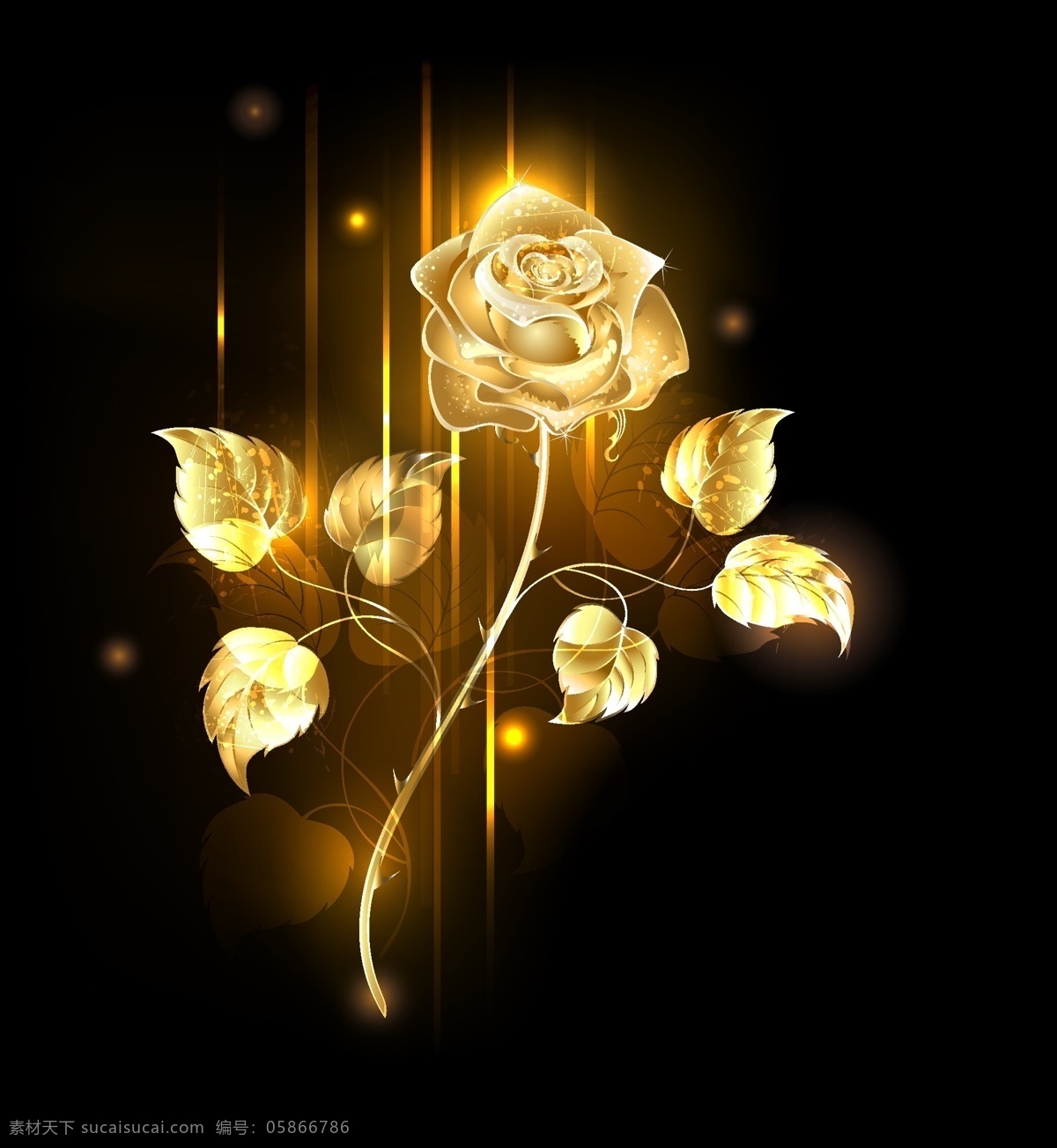 金色玫瑰 玫瑰花 立体花 3d花 定位花 衣服花 壁纸 数码印花 矢量图 花 底纹边框 其他素材
