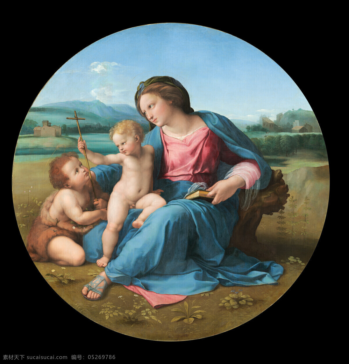 古典油画 绘画书法 文化艺术 油画 宗教油画 本麦当娜 拉斐尔作品 圣母与圣婴 文艺复兴 时代 作品 装饰素材