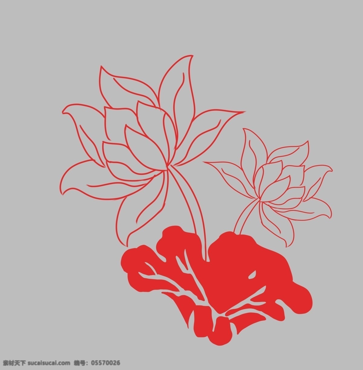 漂亮 荷花 装饰 插画 漂亮的荷花 红色的荷花 红色的叶子 植物装饰 春季荷花 立体荷花 卡通荷花