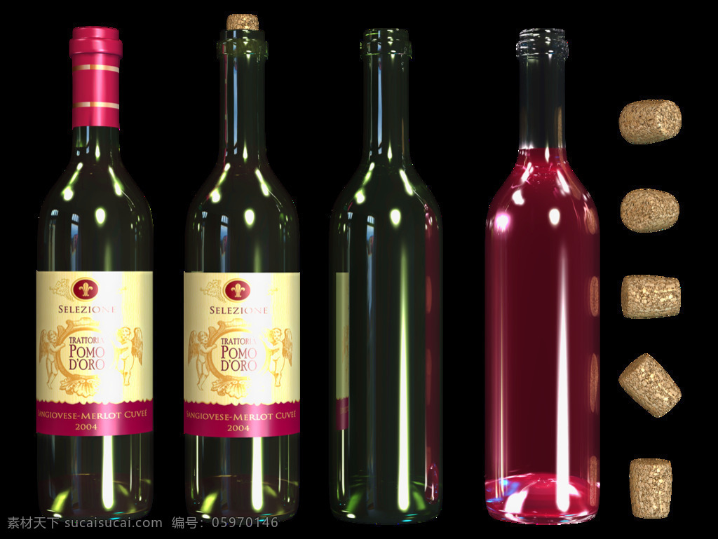 彩色 红酒 瓶 元素 png元素 玻璃 酒瓶 酒水 免抠元素 透明素材