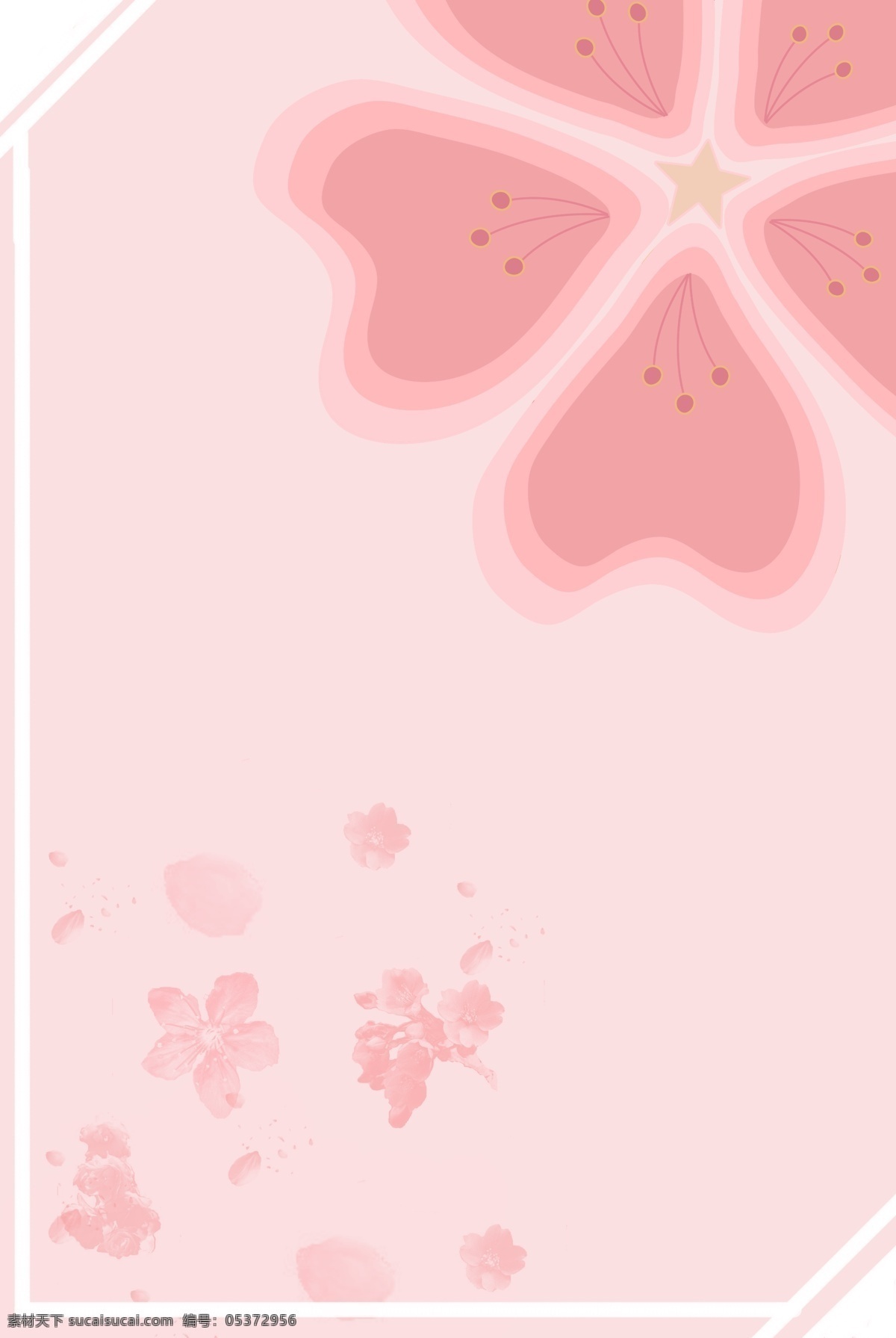 粉色 樱花 简约 背景 樱花季 海报 樱花节 唯美 浪漫 花朵