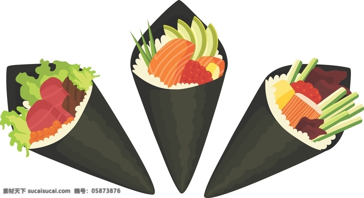 手绘 日本 美食 寿司 手绘寿司 手绘美食 矢量素材 食物 手绘食物 日本美食