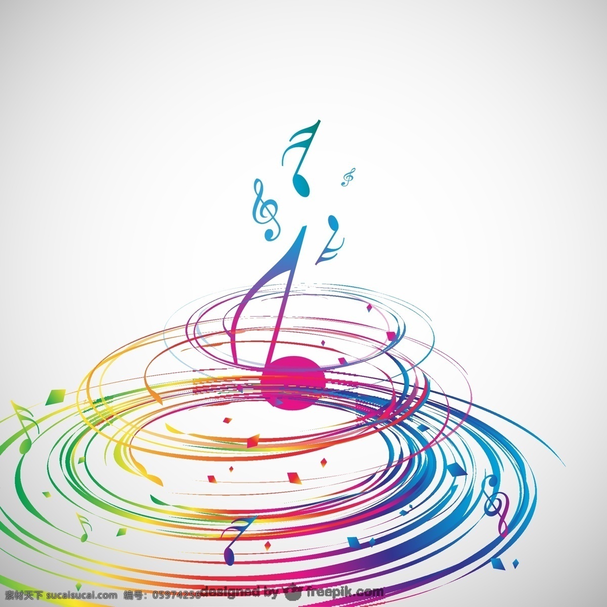 中间 彩色 螺旋 一个 音符 背景 音乐 抽象 模板 艺术 理性 壁纸 图形 涡流 布局 平面设计 抽象的图案 白色的背景 音乐的音符 音符元素 象形文字