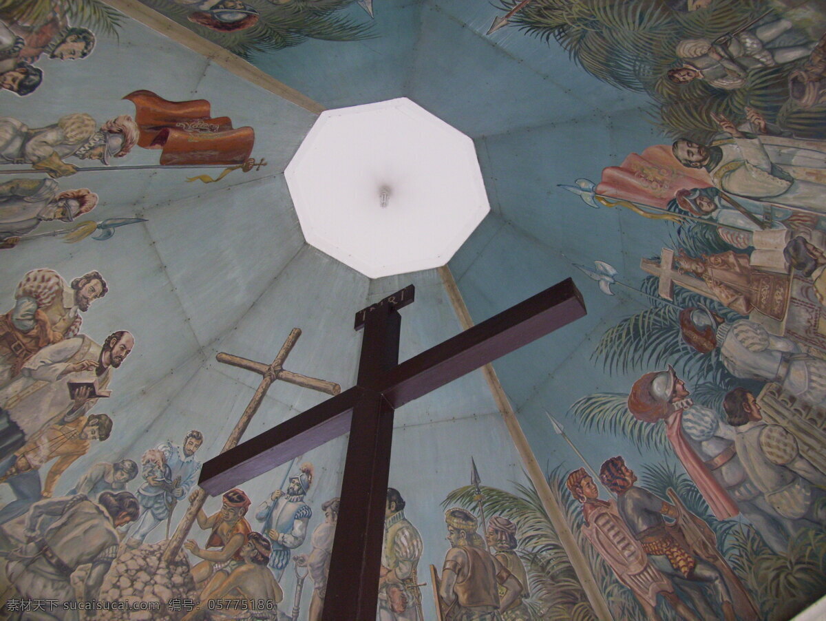 十字架 壁画 文化艺术 宗教 宗教信仰 菲律宾 宿雾