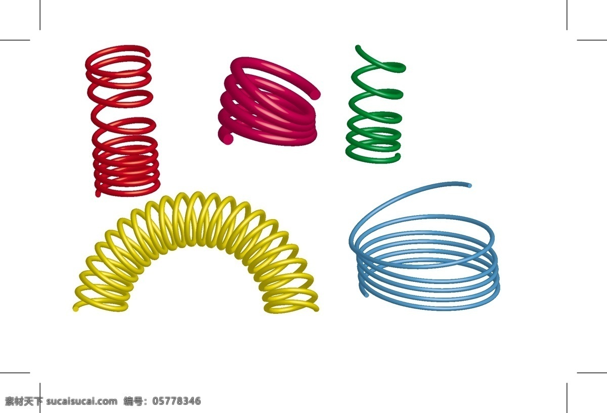弹簧免费下载 弹簧 卡通 多样 矢量 矢量图 日常生活