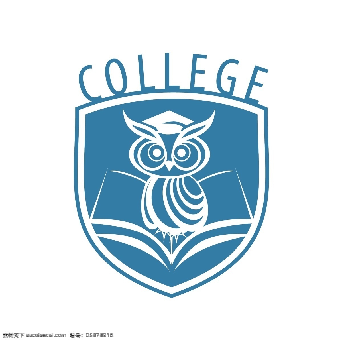 cis logo vi 标志 猫头鹰 矢量 模板 盾牌 国外 西方 大学 企业 书本 排版 几何 插画 图标