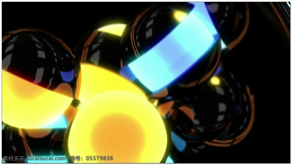 黄色 蓝色 3d 小球 视频 黄色蓝色 酷炫三维动态 动感视频素材 高清 视觉享受 华丽 光 背景 动态 壁纸 特效