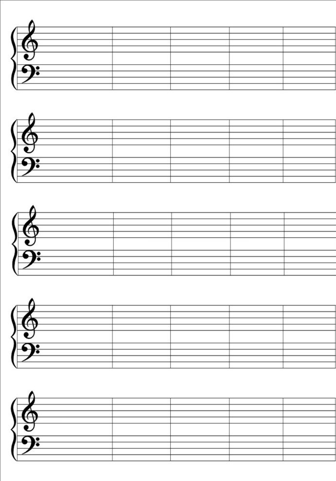 空白 五线谱 表 高音谱表 低音谱表 空白谱表 标准五线谱表 舞蹈音乐 文化艺术 矢量