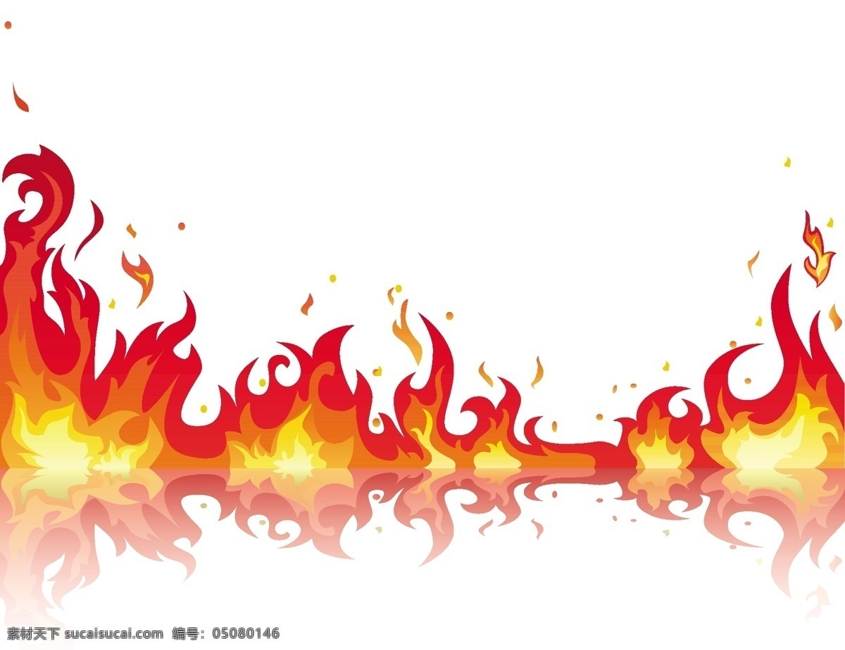 精美 火焰 矢量 红色 花纹 黄色 火苗 燃烧 矢量素材 火堆 y大宝