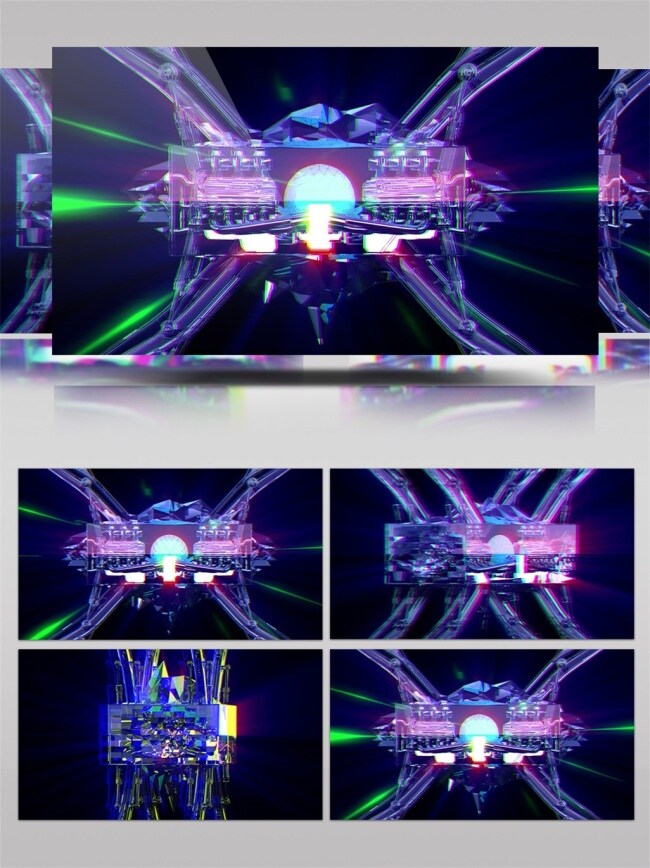 激光 照射 水晶 视频 钻石 360度旋转 3d 科技 视频素材 动态视频素材