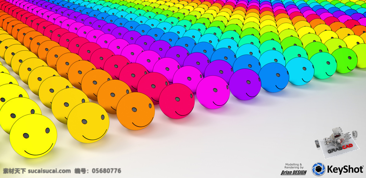 幸福的颜色 keyshot 挑战 插件 球 微笑 幸福 keyshottoon ps 图象处理 软件 3d模型素材 其他3d模型