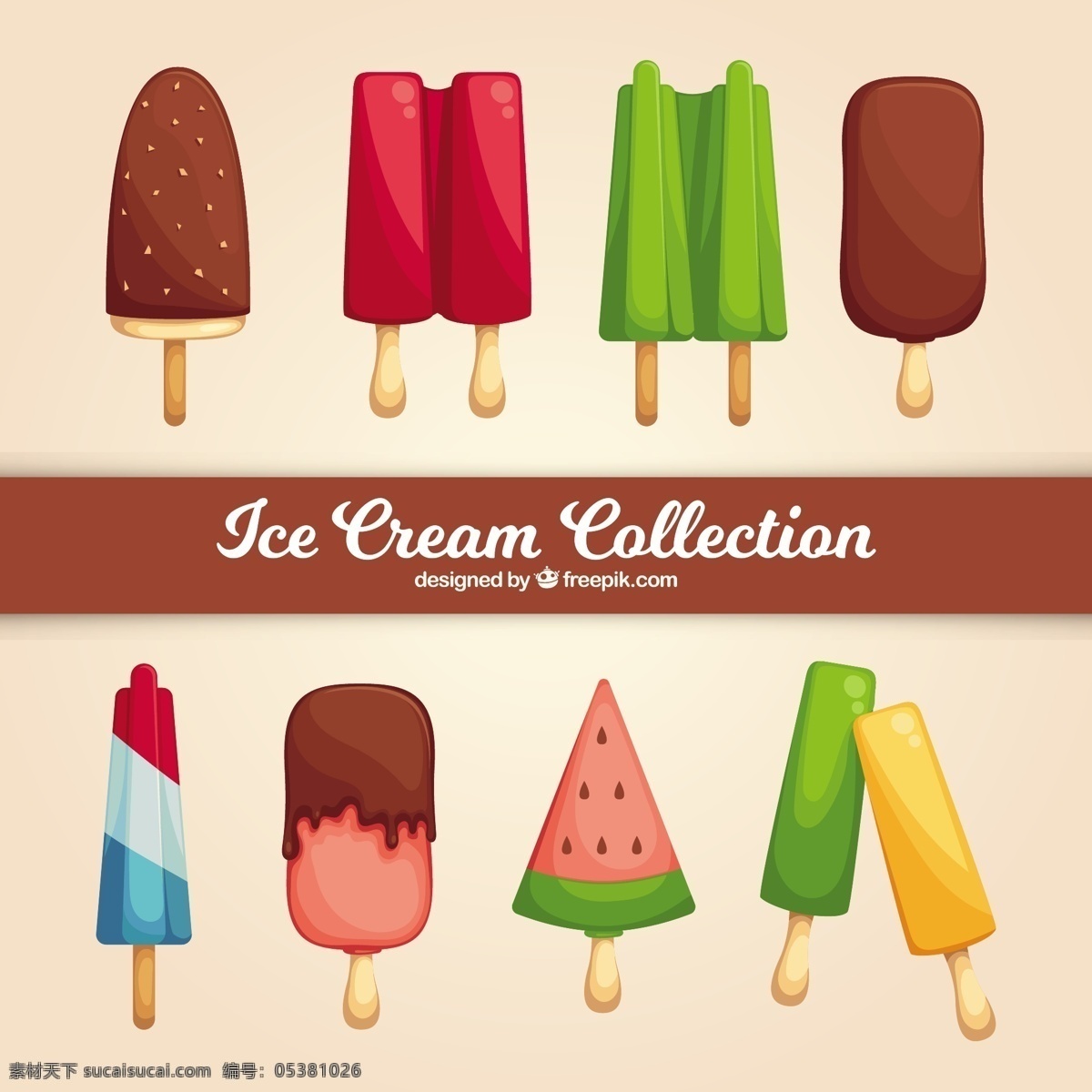 美味 冰棍 选择 采购产品食物 夏天 冰淇淋 颜色 平坦 冰 甜的 平坦的设计 甜点 奶油 吃 季节 口味 冰棒 有色的 冷却