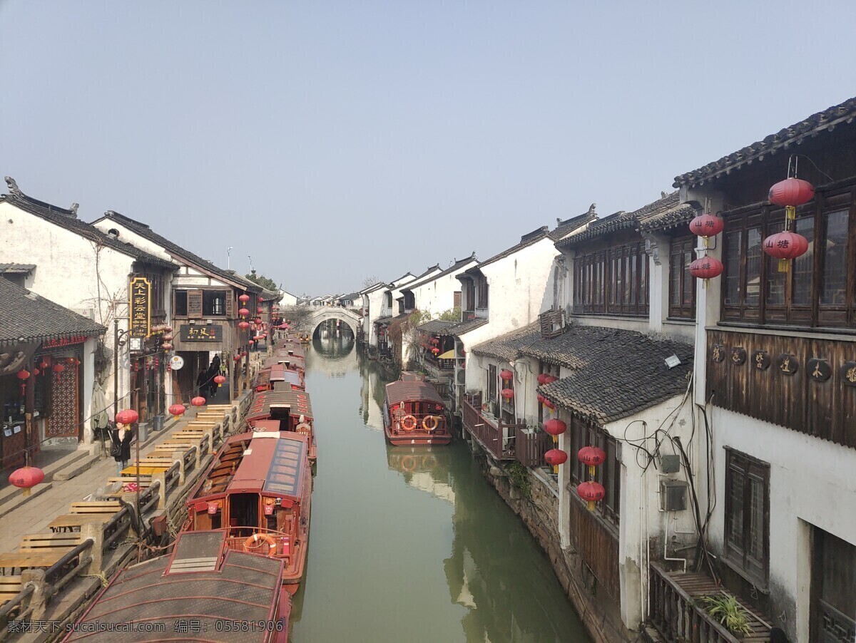 苏州景色 房子 苏州 小桥 流水 灯笼 旅游摄影 自然风景