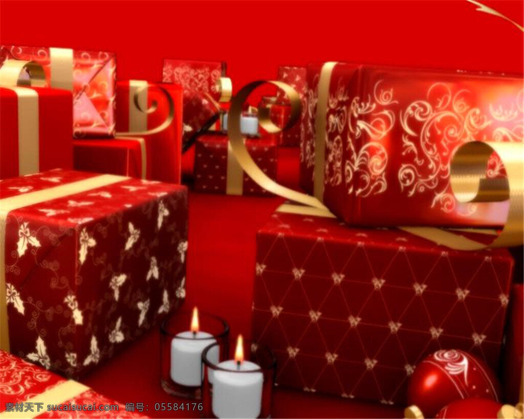 红色 喜庆 圣诞节 庆祝 礼盒 视频 浪漫 圣诞 节日 动画