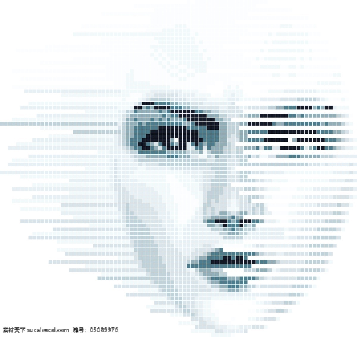数字化 女性 脸孔 矢量 矢量女性 女人 脸部 科技感 现代科技 矢量图库