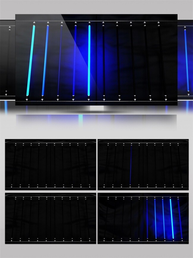 蓝色 瀑布 光束 动态 视频 激光 暗光 高清视频素材 3d视频素材 电脑屏幕保护