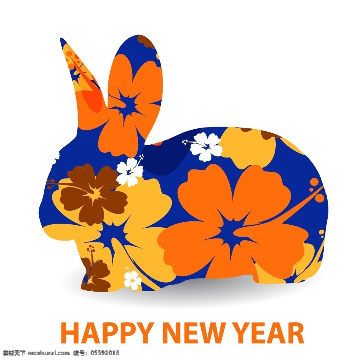 矢量 绚丽 花朵 兔子 痕迹 花 花纹 矢量素材 图案 图形 矢量图