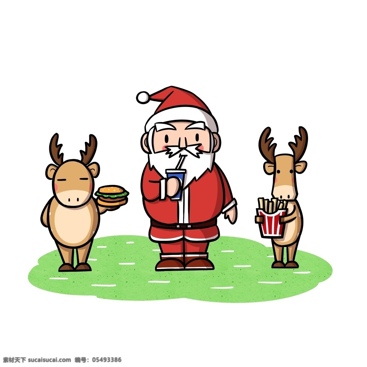 圣诞老人 驯鹿 吃 东西 透明 底 christmas 卡通圣诞老人 卡通驯鹿 圣诞快乐 圣诞节快乐 圣诞节 冬季 卡通 节日