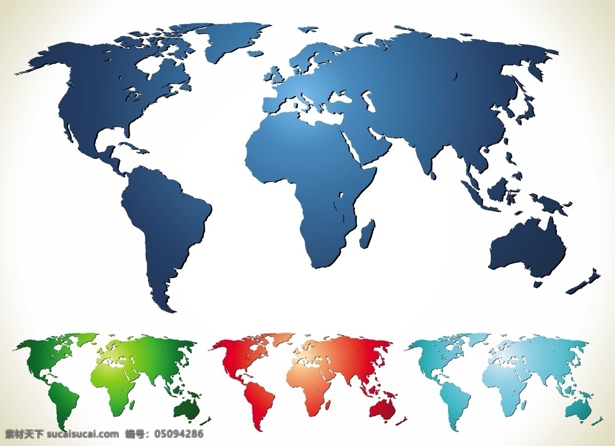 神奇 世界 大陆 地图 矢量 集