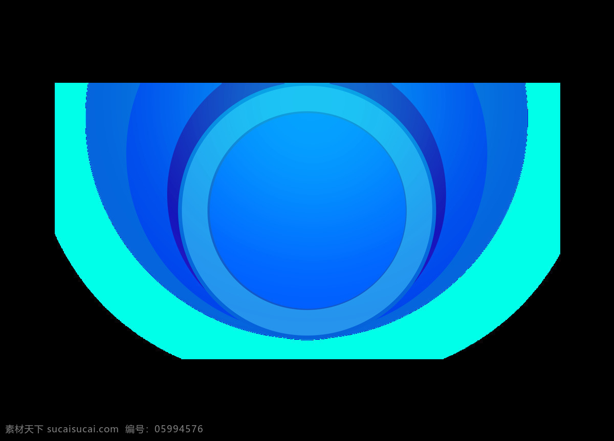 卡通 渐变 蓝色 圆环 元素 科技 透明元素 png元素 免抠元素