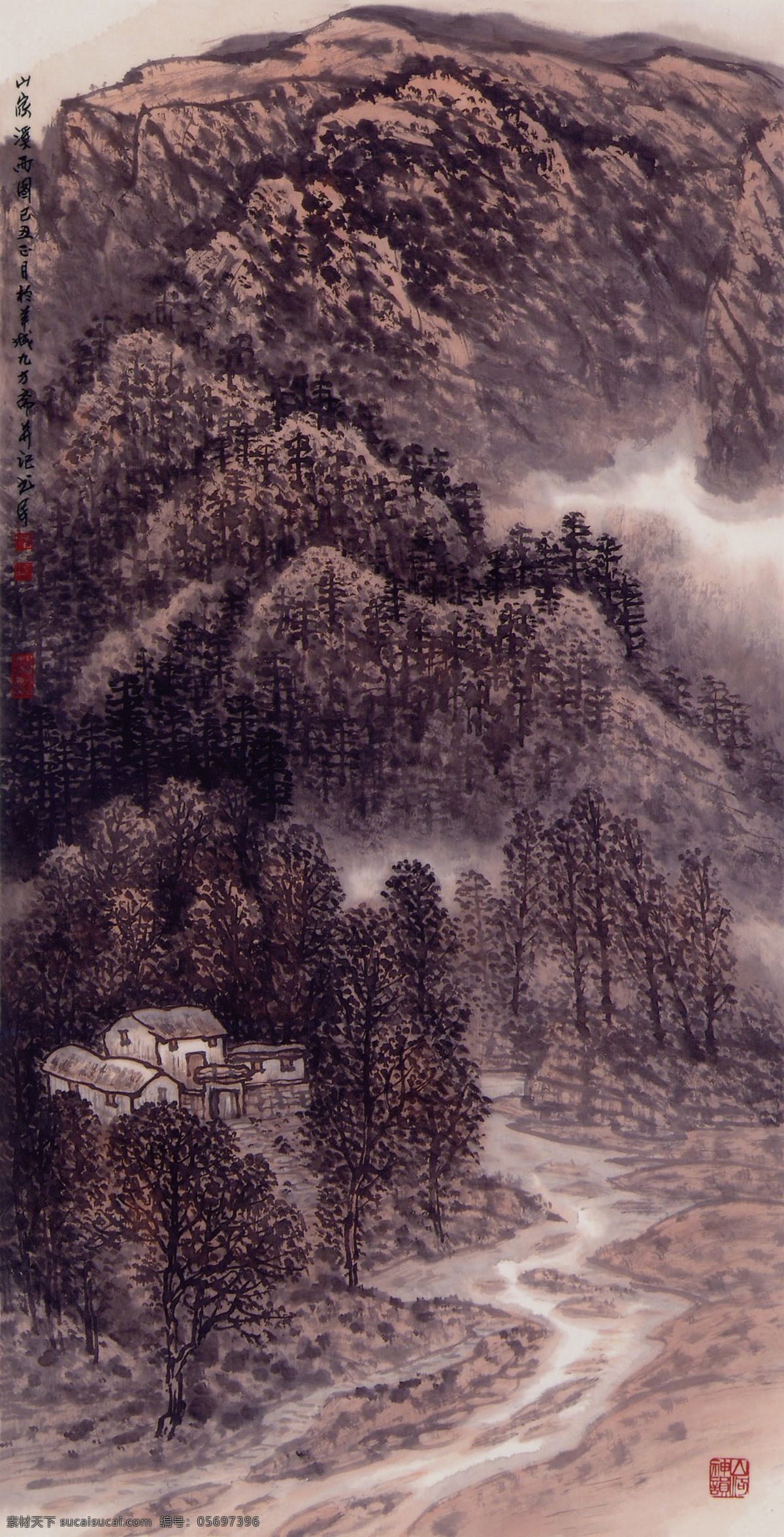 彩墨山水画 房子 风景画 国画 国画山水 河流 绘画 绘画书法 山水画 设计素材 模板下载 中国画 山水国画 写意画 书法 大师作品 写意 写意国画 国画写意 墨迹 水墨画 树木 植物 山峰 山 云雾 奇峰 溪水 小河 木屋 文化艺术 装饰素材 山水风景画