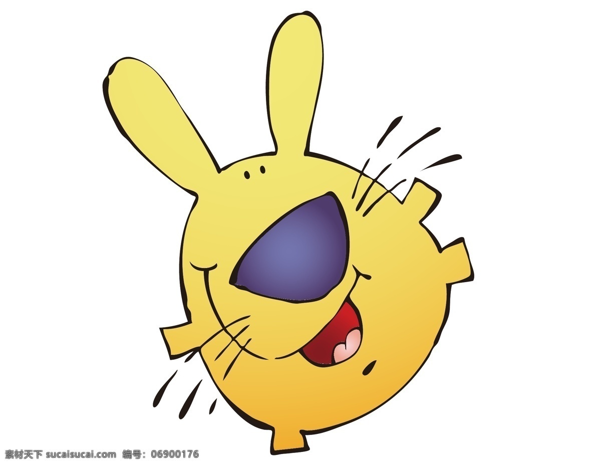 卡通 可爱 兔子 元素 动漫人物 动物 可爱小兔子 矢量元素 手绘 黄色兔子 ai元素