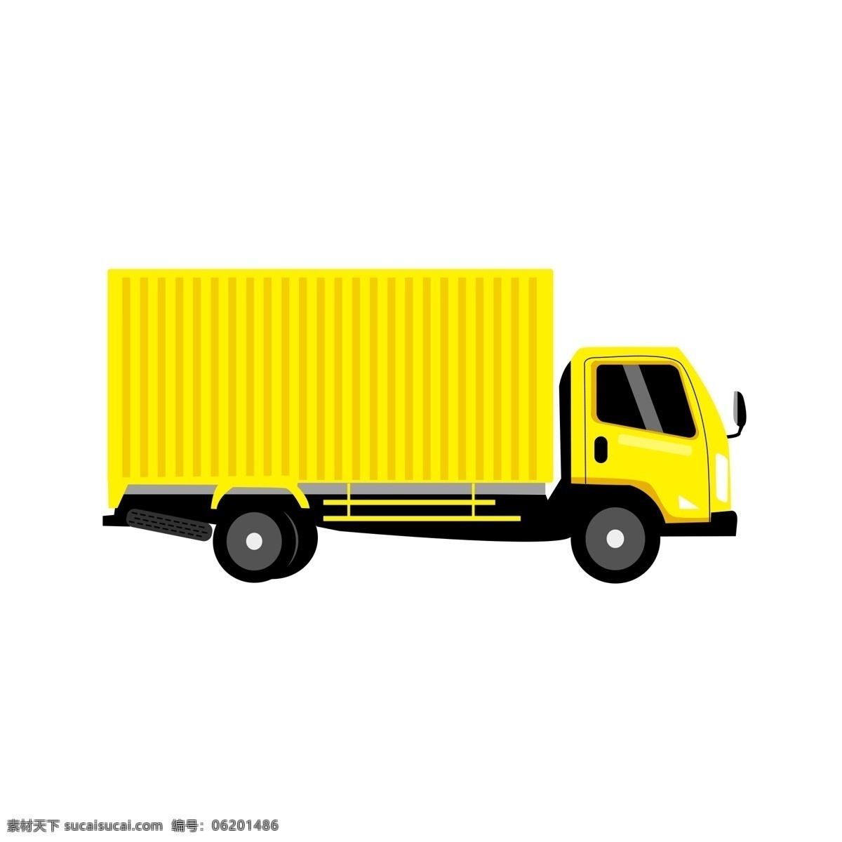 黄色 货车 交通运输 工具 扁平 风 元素 扁平风 简约 轮胎 交通运输工具