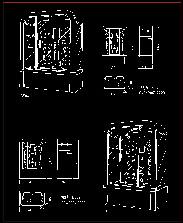 cad 蒸汽 桑拿房 dwg 黑色