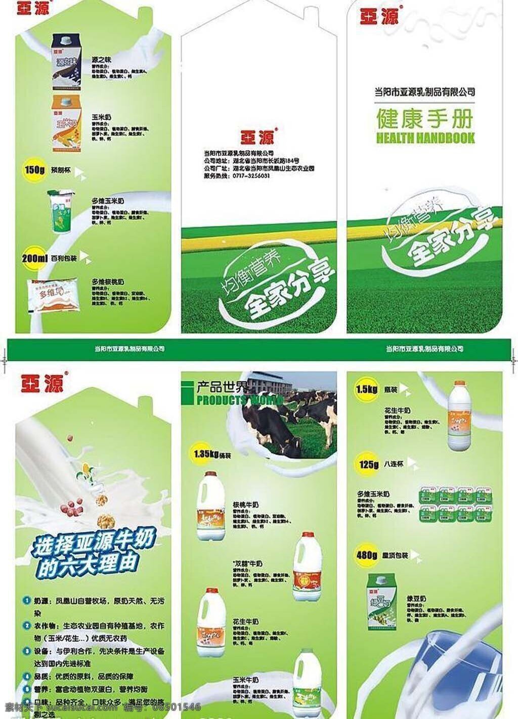 健康手册 牛奶图片 牛奶宣传折页 白色
