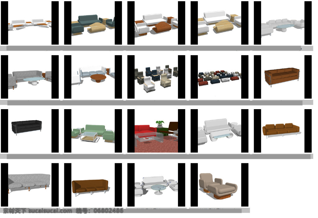 沙发椅 茶几 双人沙发 客厅沙发 沙发模型 时尚沙发模型 室内装修 沙发设计 skp 沙发模型素材 吊椅 单体沙发 组合素材 白色