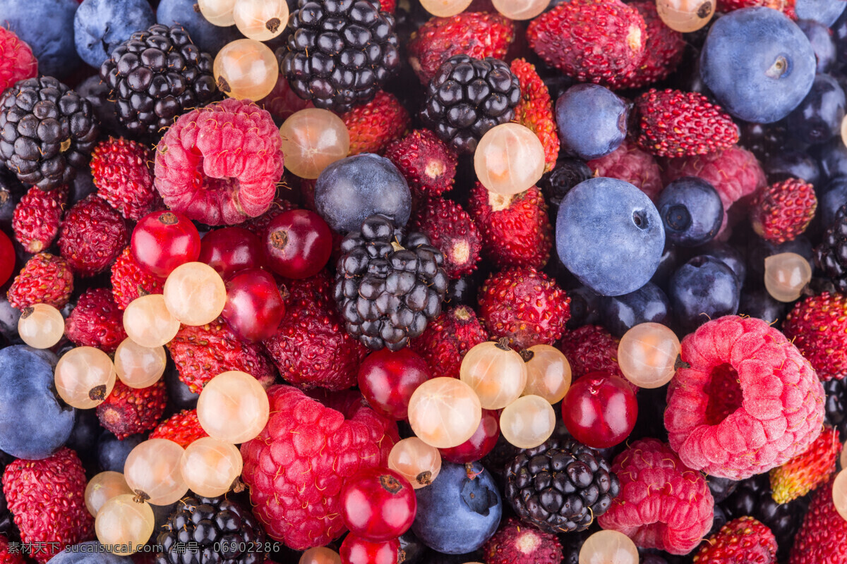 浆果类 新鲜水果 草莓 蓝莓 树莓 醋栗 美食 美味 水果篮 果篮 樱桃 果盘 油桃 桃子 水果拼盘 生物世界