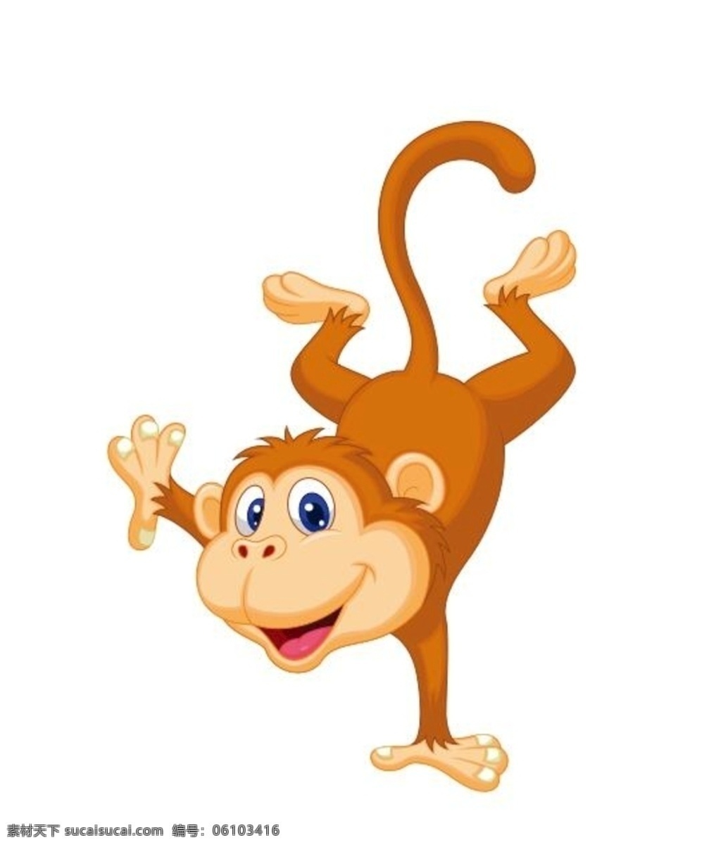 猴子 动物 可爱 小猴 倒立 微笑 生物世界