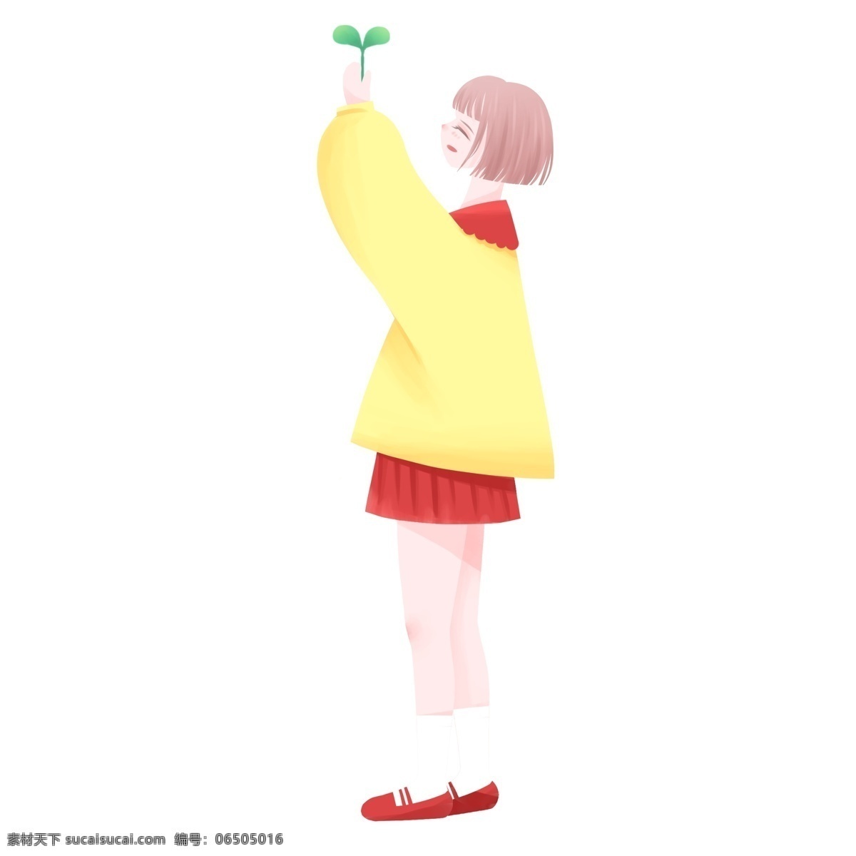 扁平化 可爱 女孩 长发 卡通女人 唯美 手绘 卡通元素 少女元素