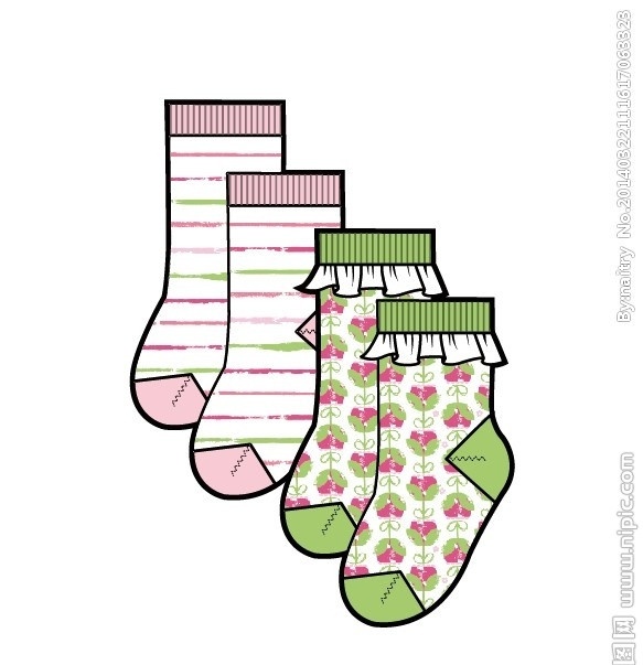 婴童袜子 袜子 童装配饰 宝宝袜子 袜子矢量图 服装设计 矢量