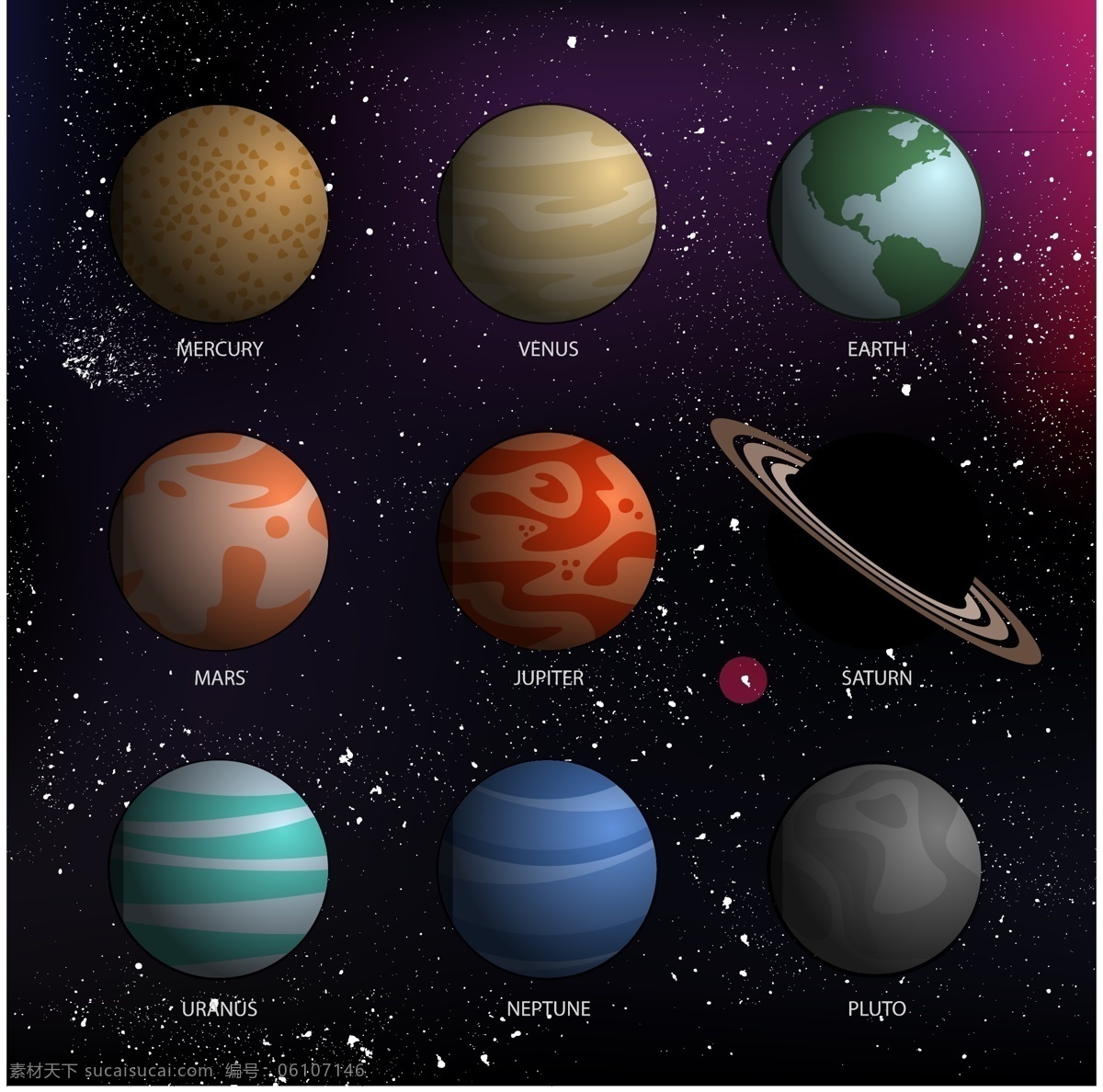 八大 行星 主题 创意 矢量图 天文 地理 太空 星球 地球 太阳 太阳系 星空 宇宙 水星 金星 火星 木星 土星 天王星 海王星 冥王星 彗星