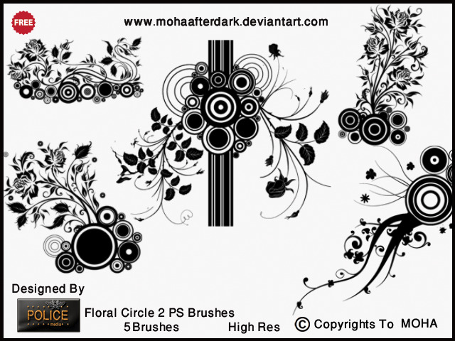 花2圆 ps笔刷