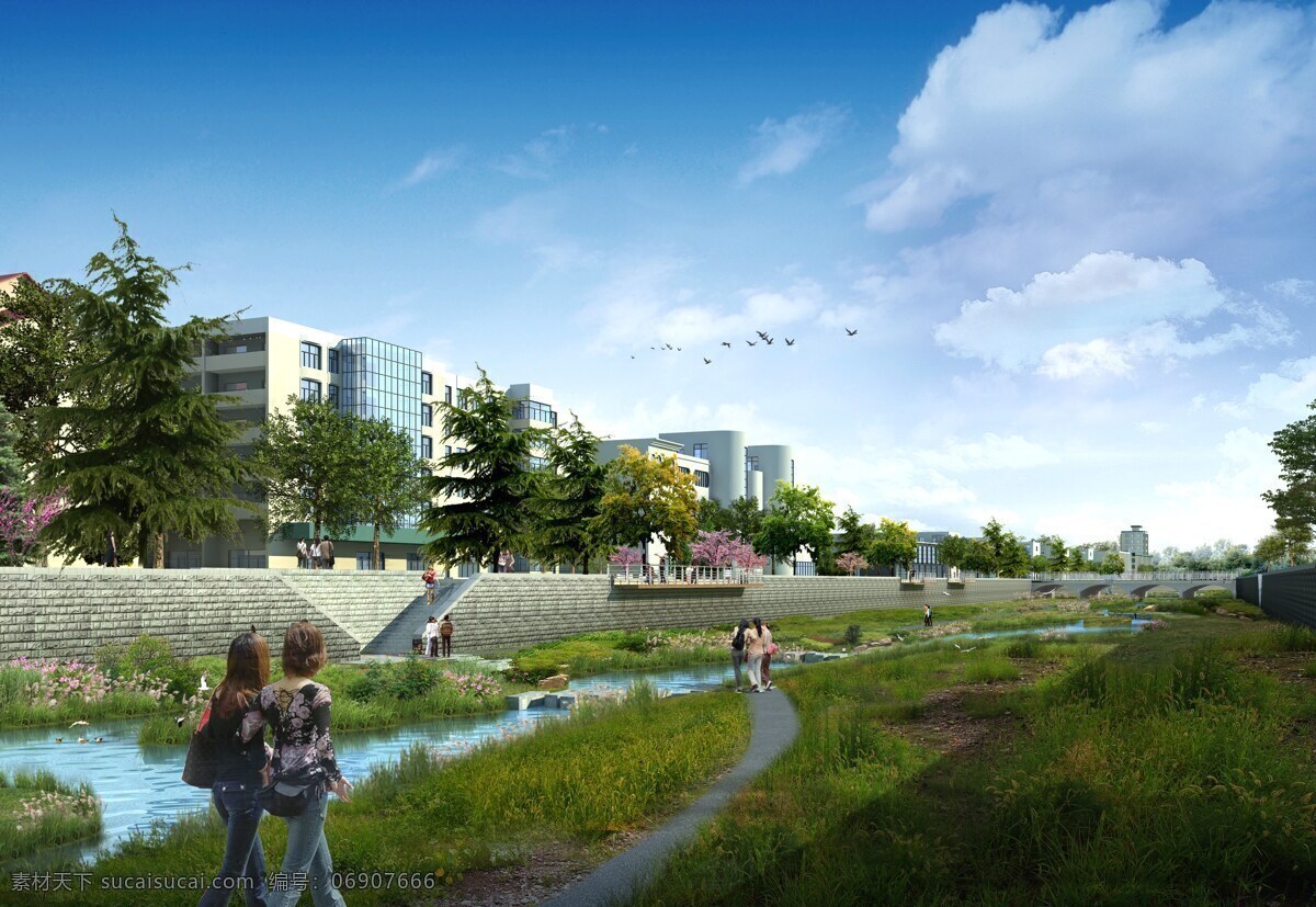 城市 滨 水 景观设计 效果图 滨水景观 水景观 景观规划 环境设计