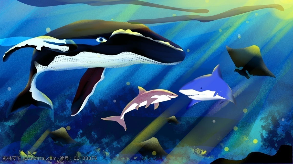 海洋生物 鲸鱼 鲨鱼 治愈 系 商业 插画 情侣 大海 海底世界 壁纸 psd格式 治愈系 商业插画 深海 海藻 海草 海洋馆 手机用图 公众号用图 推文配图 日签 月签 十一月你好